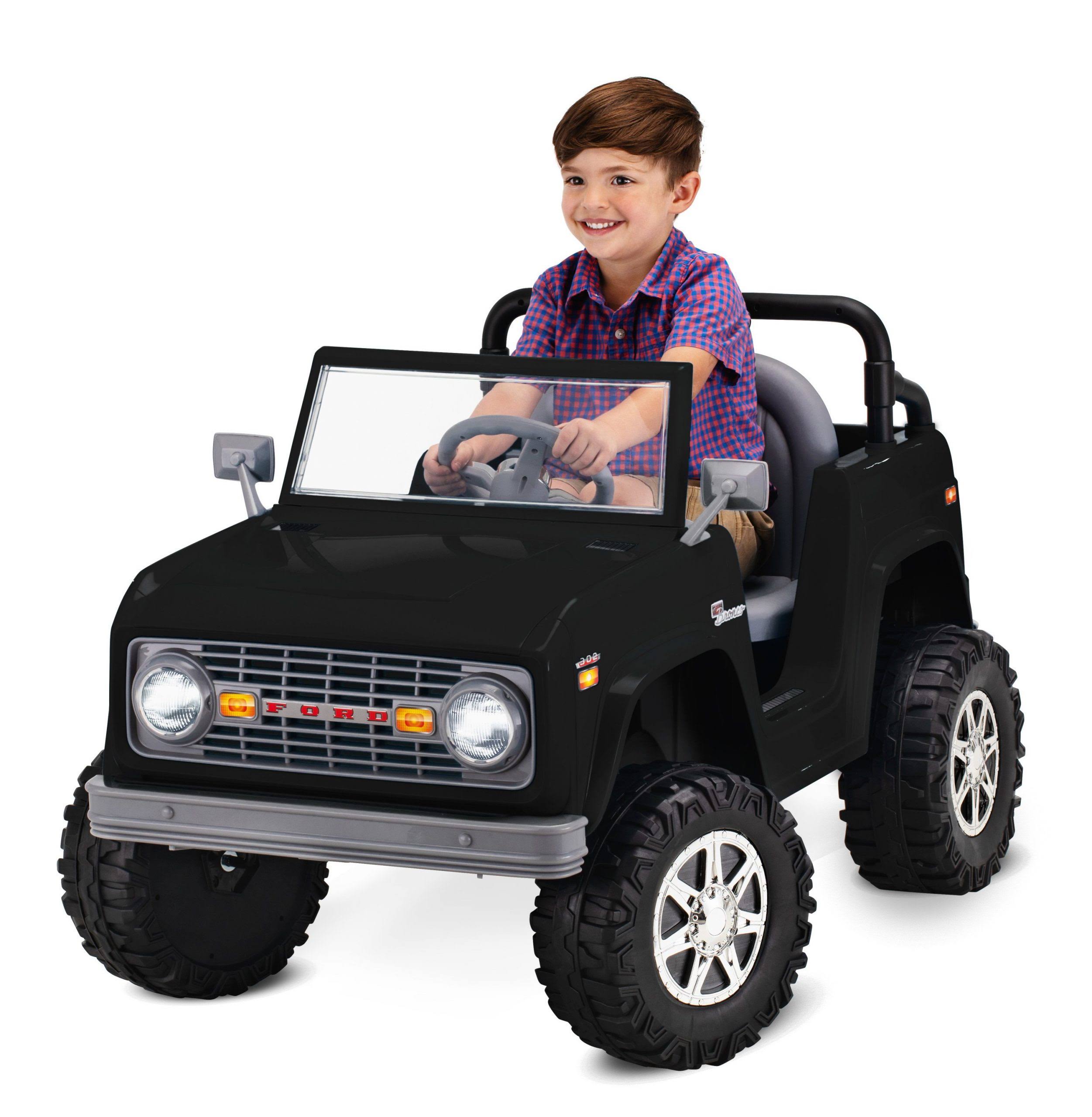 Classic Ford Bronco 6-Volt Ride-On Toy by Kid Trax Ages 3 to 5 Black