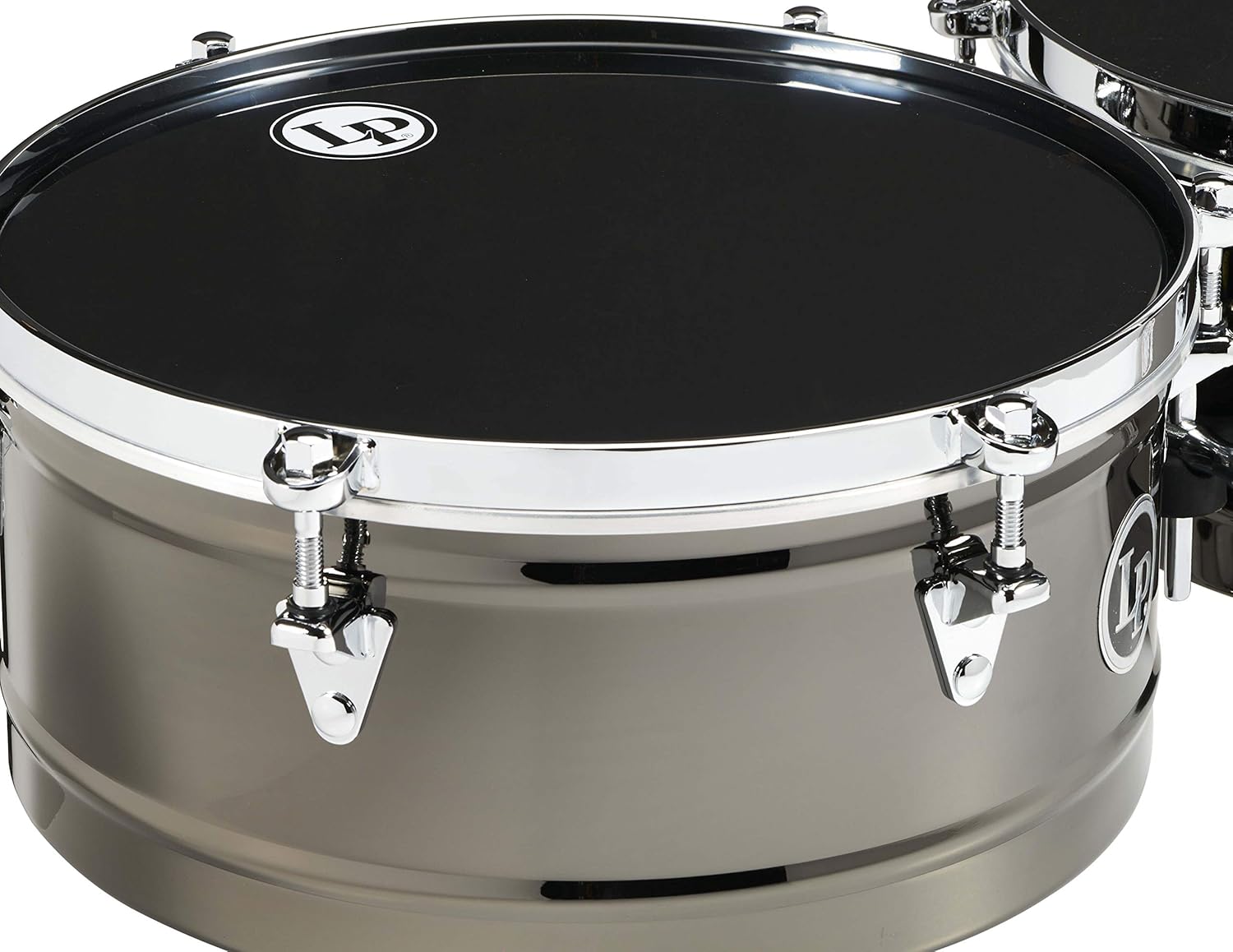 Latin Percussion Karl Perazzo Top-Tuning Timbales, Black Nickel, 14