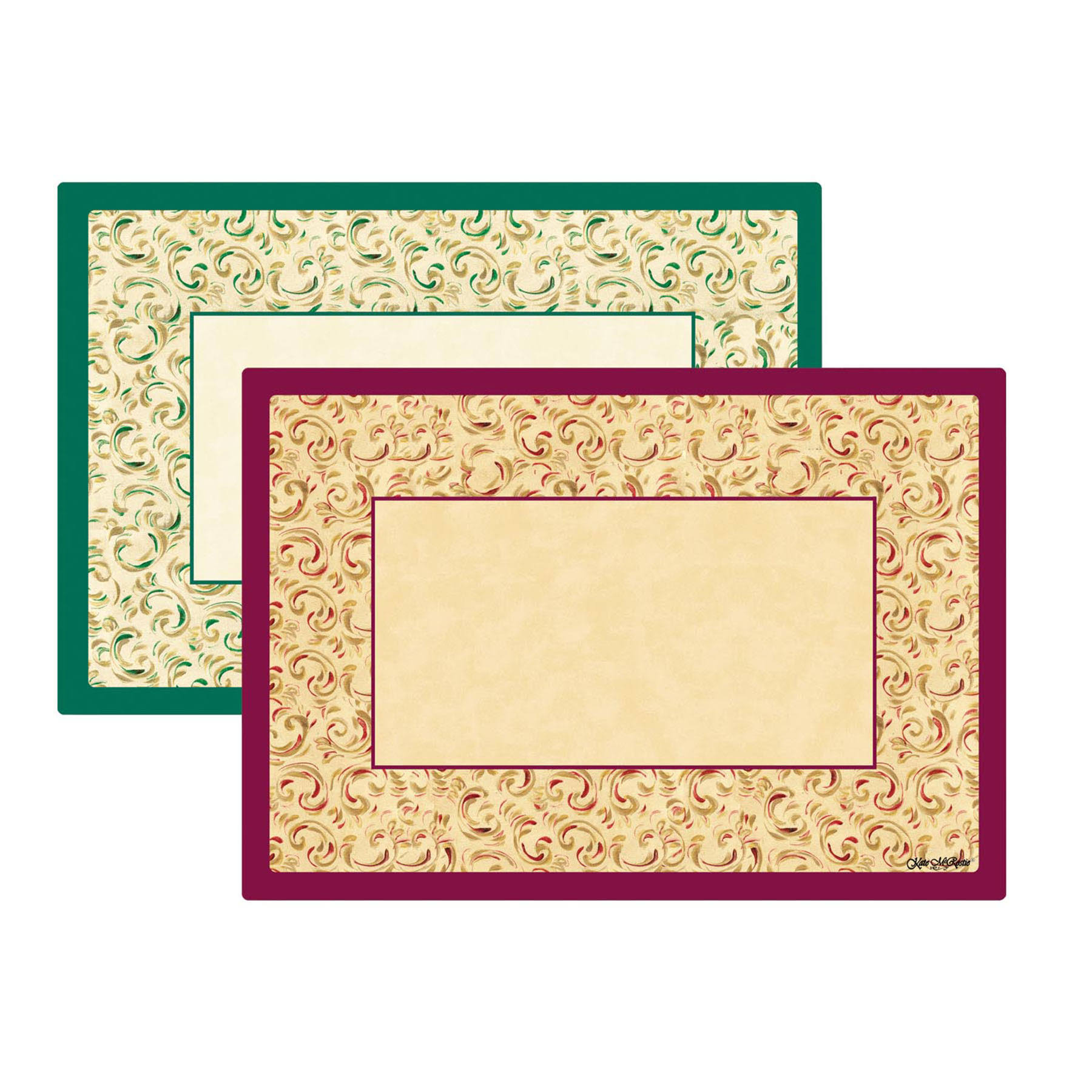 Hoffmaster 311047 Fancy Swirl Duo Paper Placemats - 2 Designs