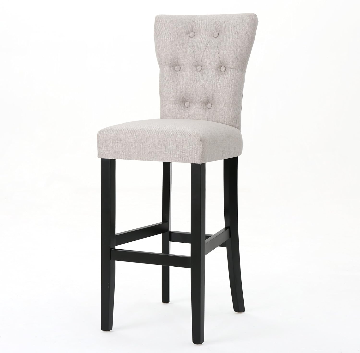 Christopher Knight Home Pia Fabric Barstools, 2-Pcs Set, Wheat / Matte Black