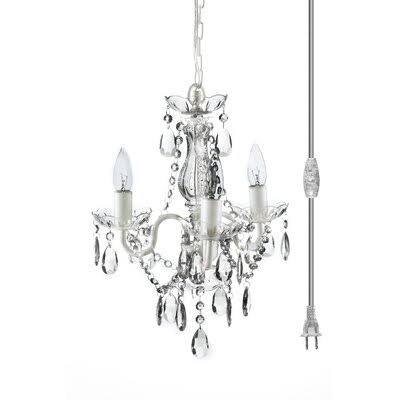 3 - Light Candle Style Classic / Traditional Chandelier with Acrylic Crystal Accents House of Hampton Finish: Crystal White