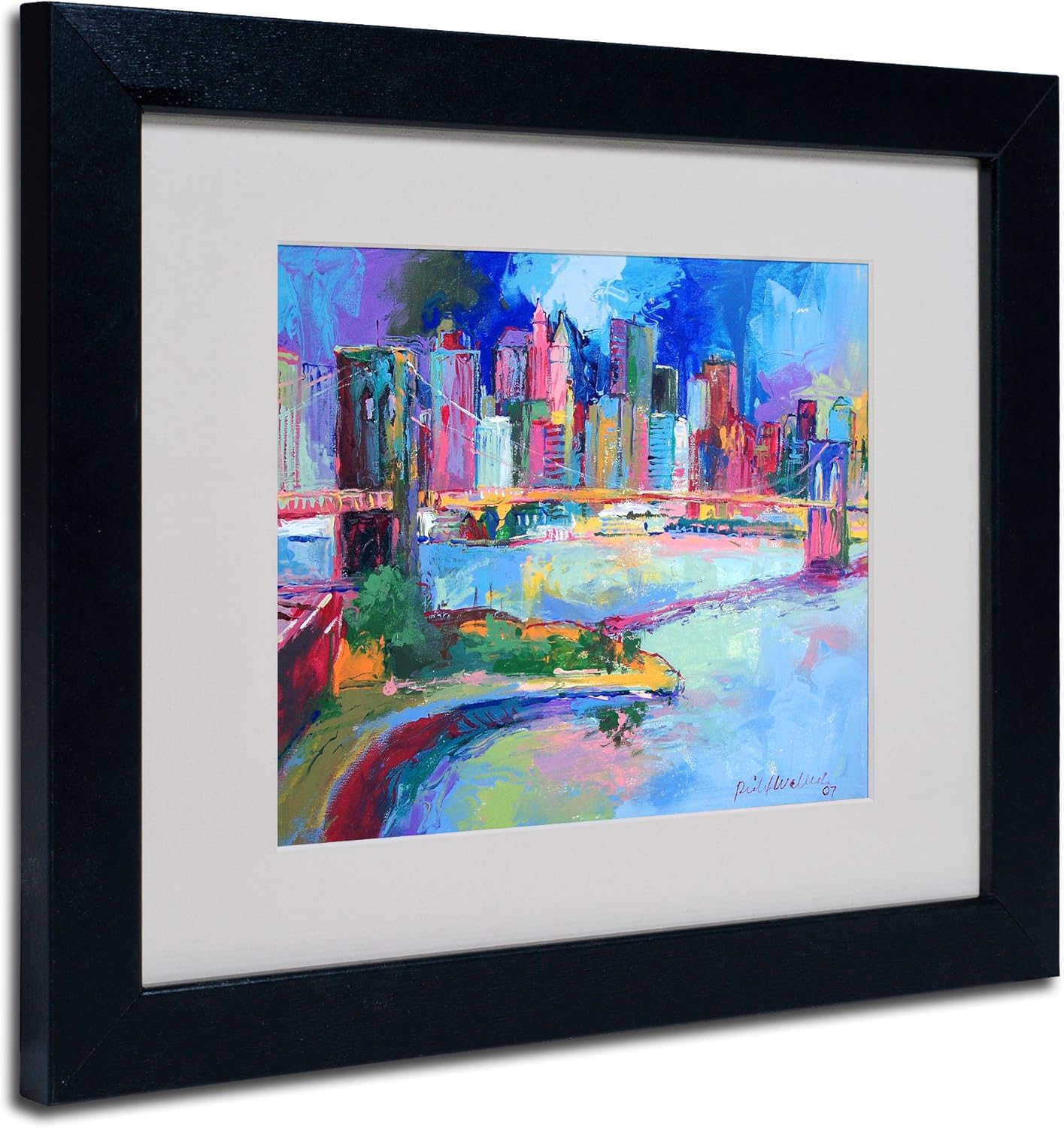 Brooklyn Artwork by Richard Wallich, 11 by 14-Inch, Black Frame Pack of 2
