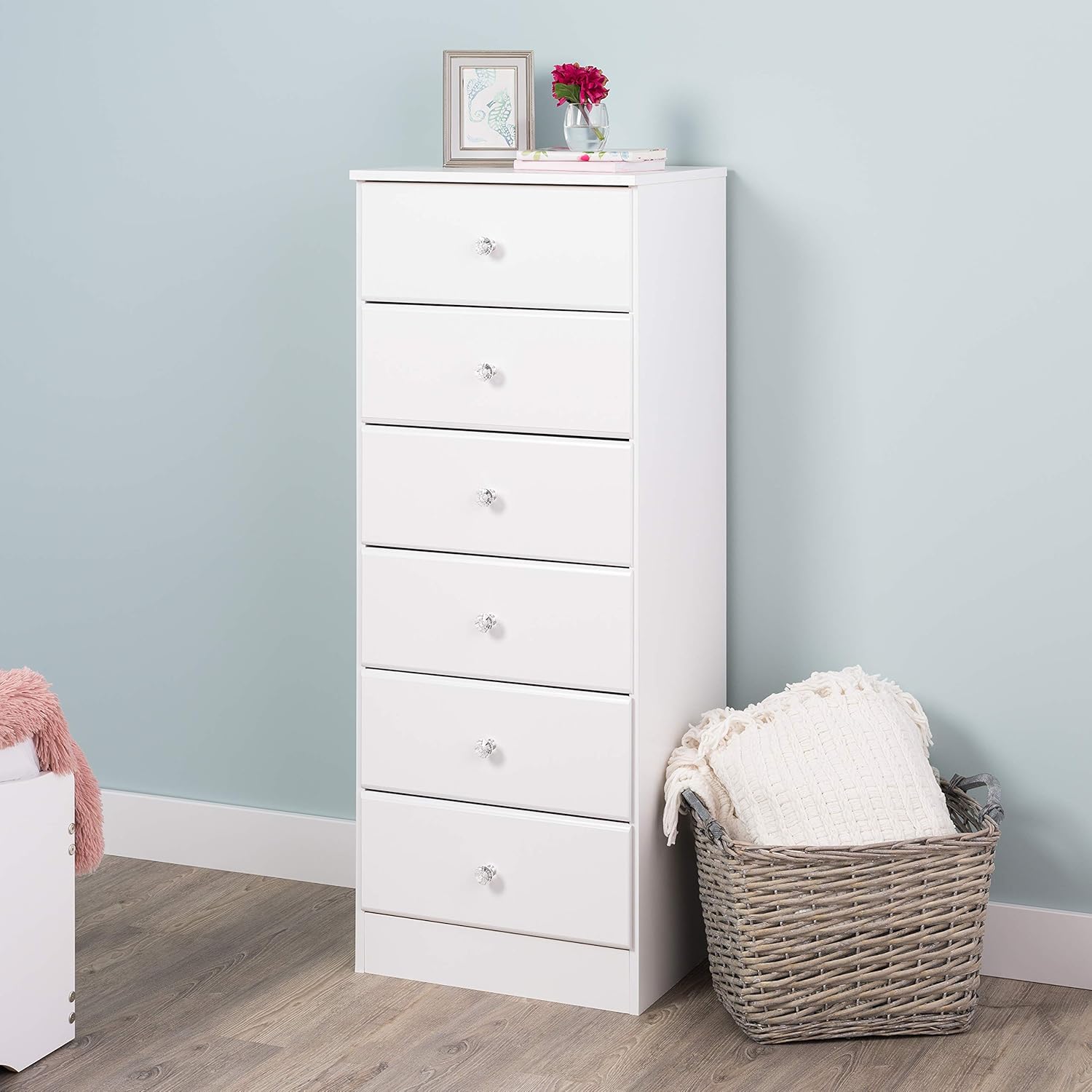 Prepac Astrid 6 Drawer Tall Chest, White