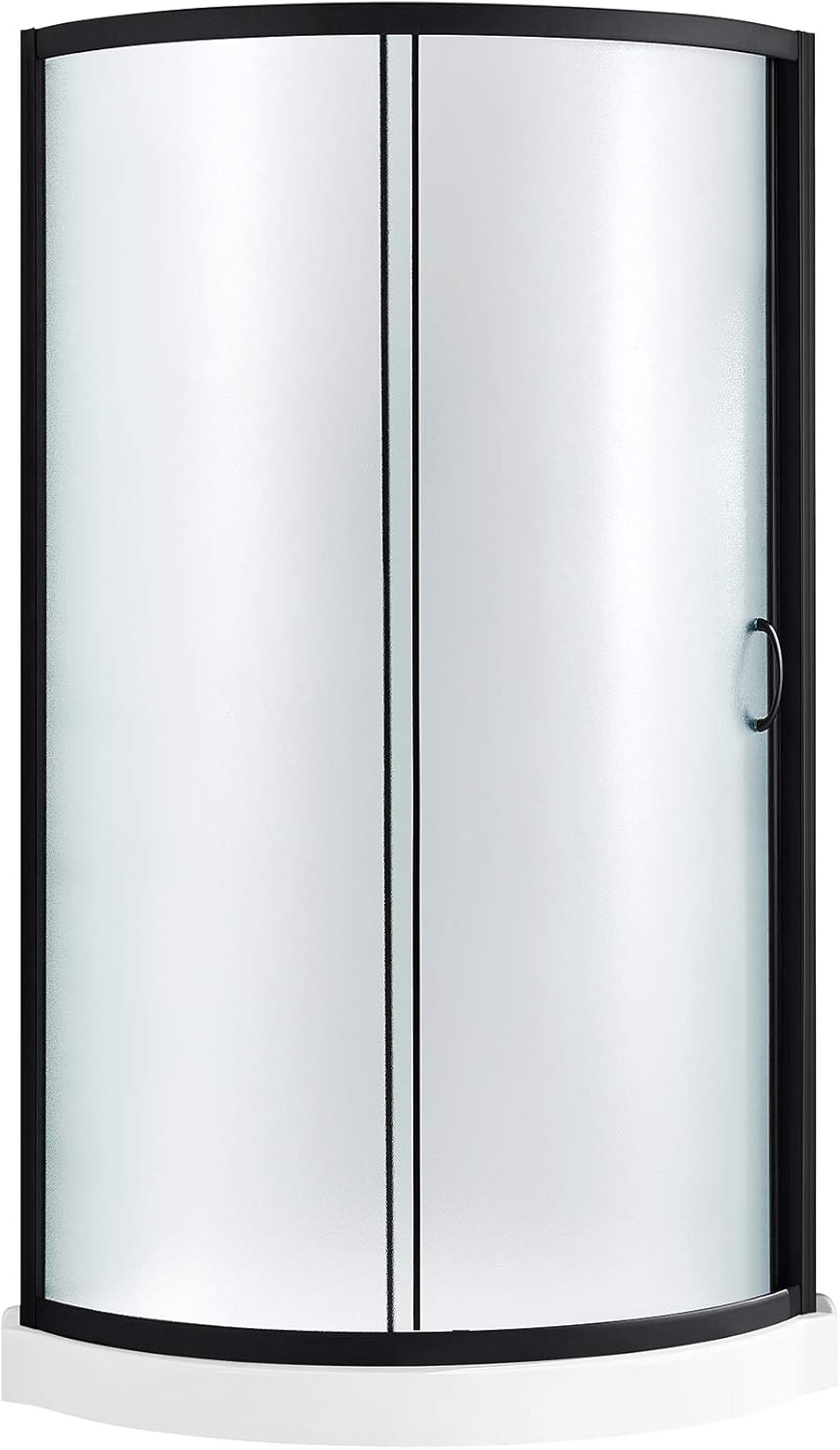 Ove Decors Breeze 32 in. Black Shower Kit Frosted Glass Panels, and Base included