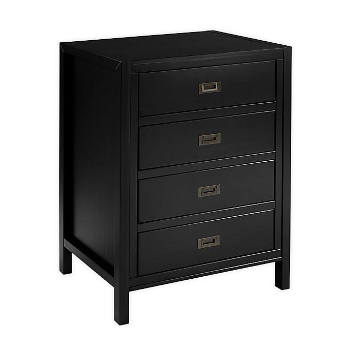 Forest Gate 4-Drawer Solid Wood Chest in Black
