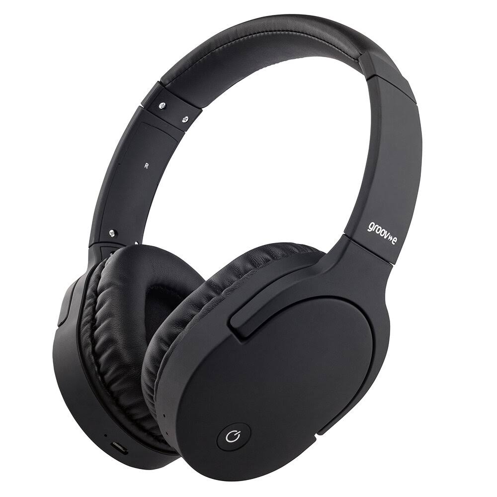 Groov-e GVBT1100BK Wireless Bluetooth Headphones with Active Noise Cancelling - Black