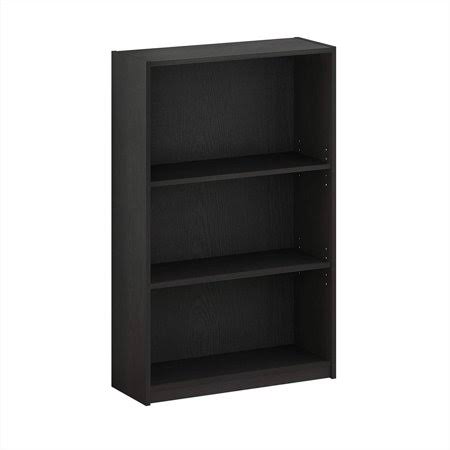 Jaya Simple Home 3-Tier Adjustable Shelf Bookcase, Black