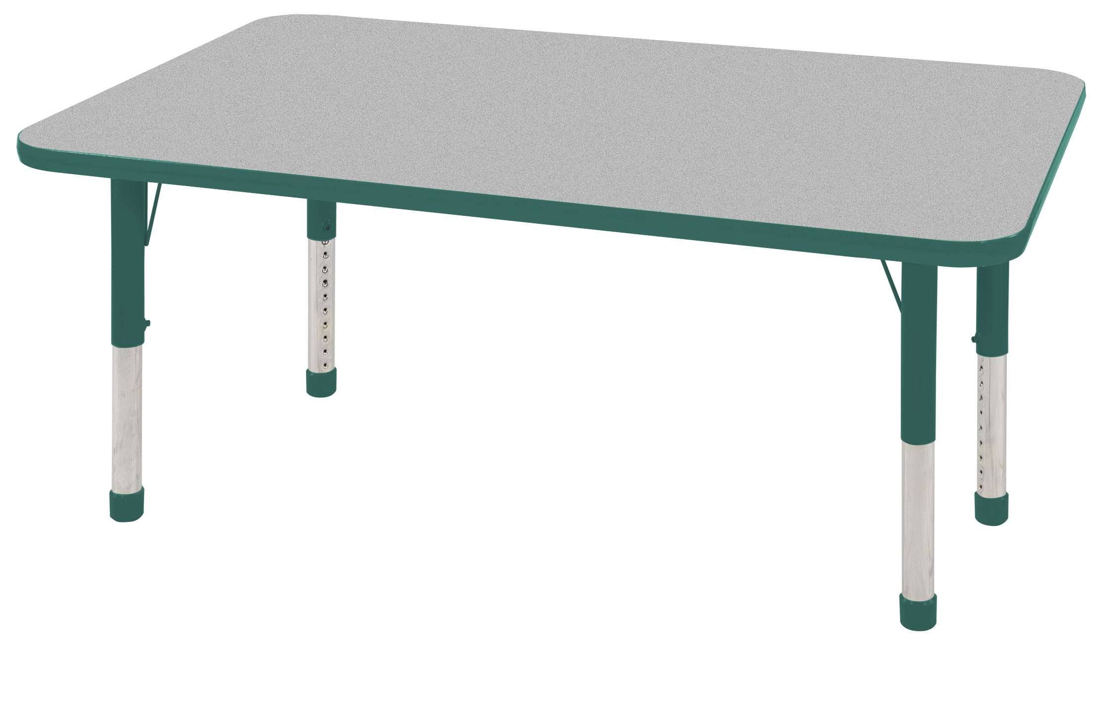 Ecr4kids 30x22 x 48x22 Adjustable Rectangular Activity Table, Grey-Green - Chunky