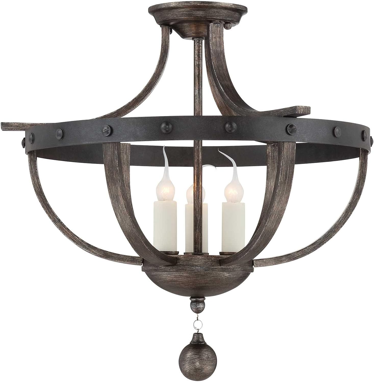 Savoy House 6-9540-3-196, Alsace 3-Light Semi-Flush, Reclaimed Wood