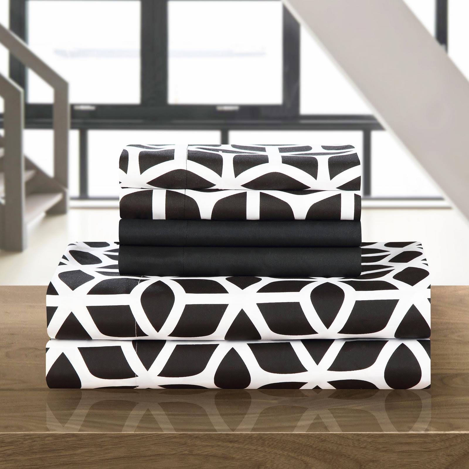 Chic Home 12-Piece Davitt Sheet Set, King-Black