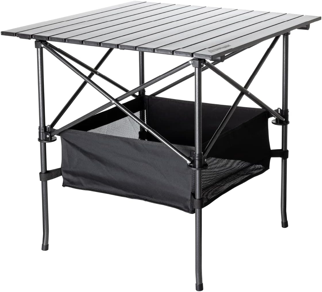TrailBuddy Folding Camping Table - Small, Aluminum, Foldable Tables with Carry Bag Included - Lightweight and Portable for Beach, Picnic, Tailgate & Outdoor Use, 28in x 28in x 28in