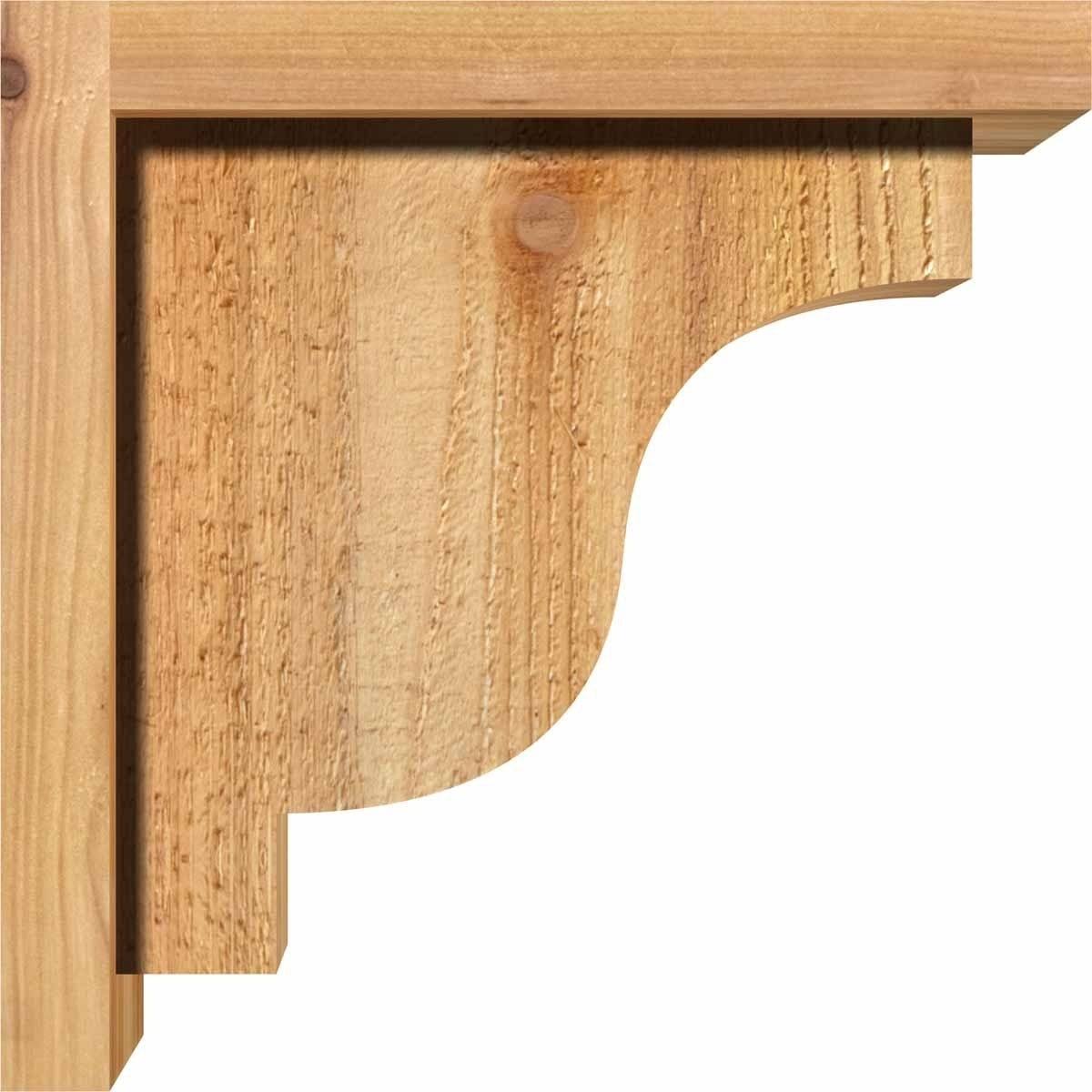 Ekena Millwork COR06X14X26NEW01RWR 6x22W x 14x22D x 26x22H Newport Rough Sawn Corbel w/Backplate, Western Red Cedar