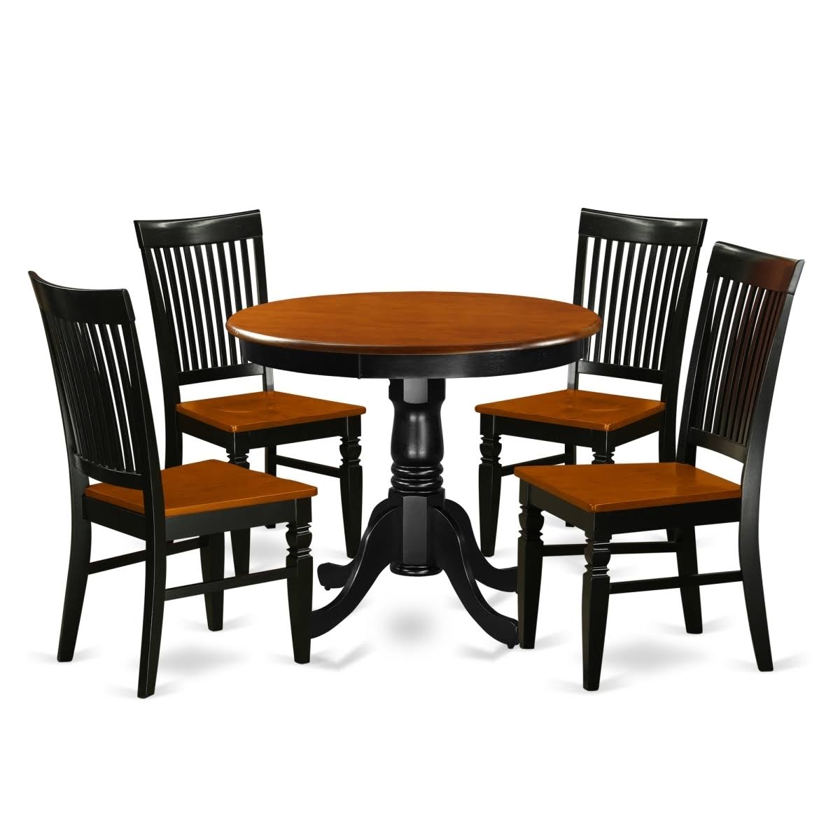 East West Furniture 5 Piece Dining Set, Black