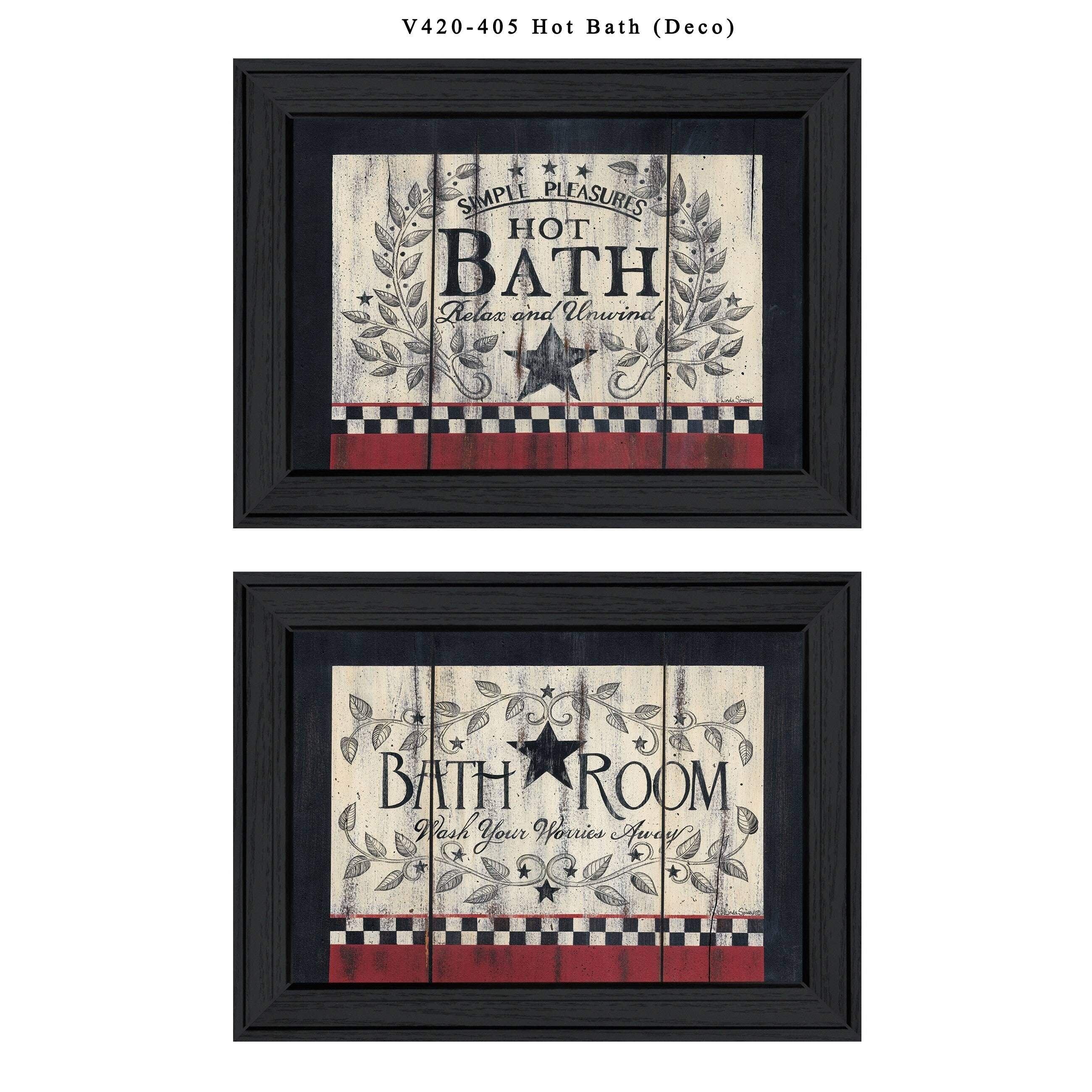 Hot Bath 2-Piece Vignette by Linda Spivey Black Frame