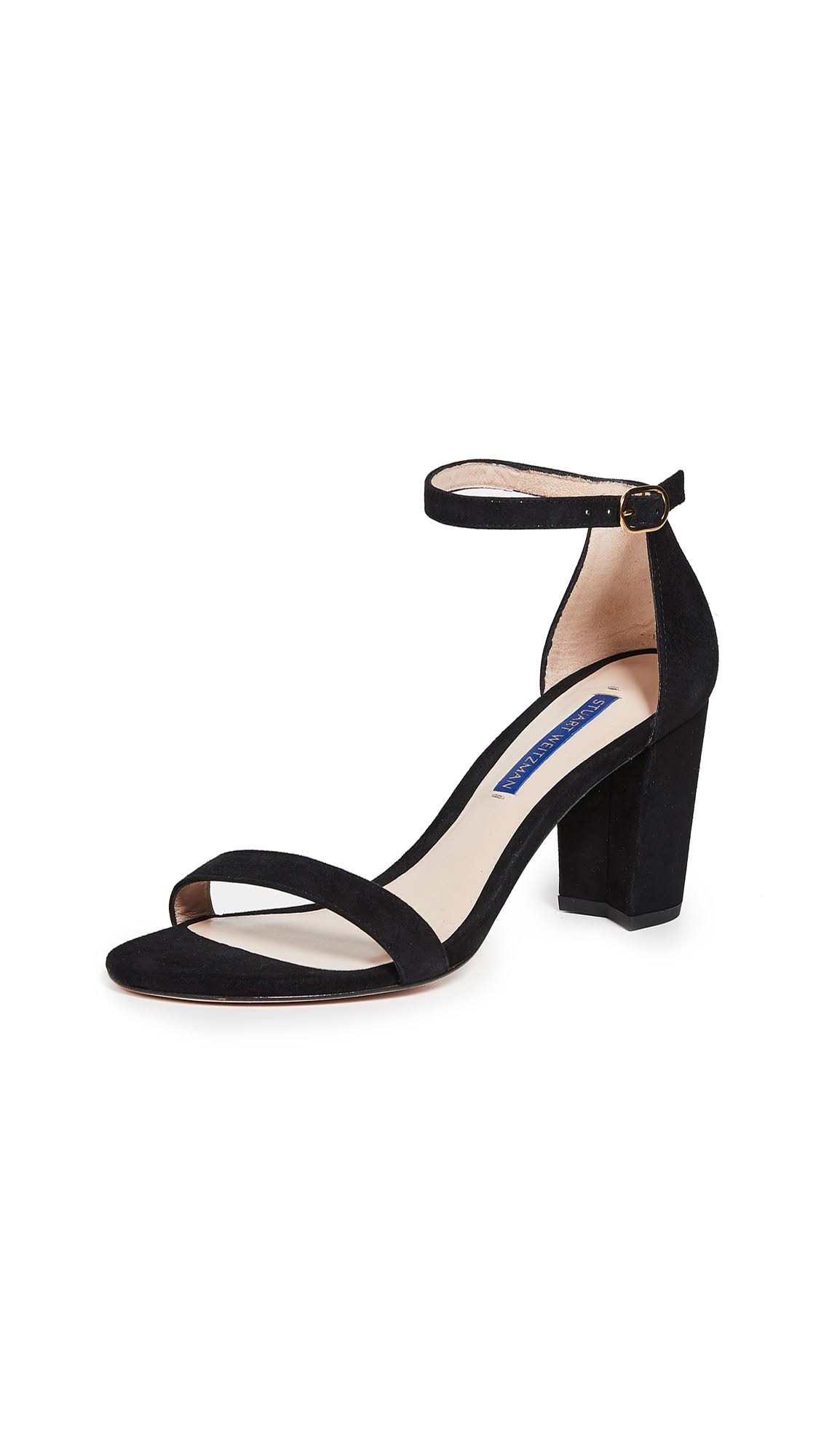 Stuart Weitzman Nearlynude - Black Suede 6 Medium