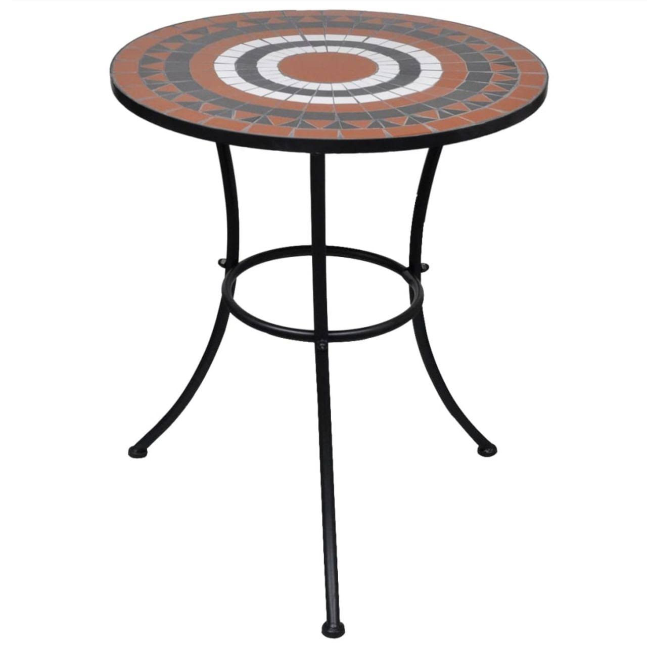 vidaXL Bistro Table Terracotta and White 23.6x22 Mosaic