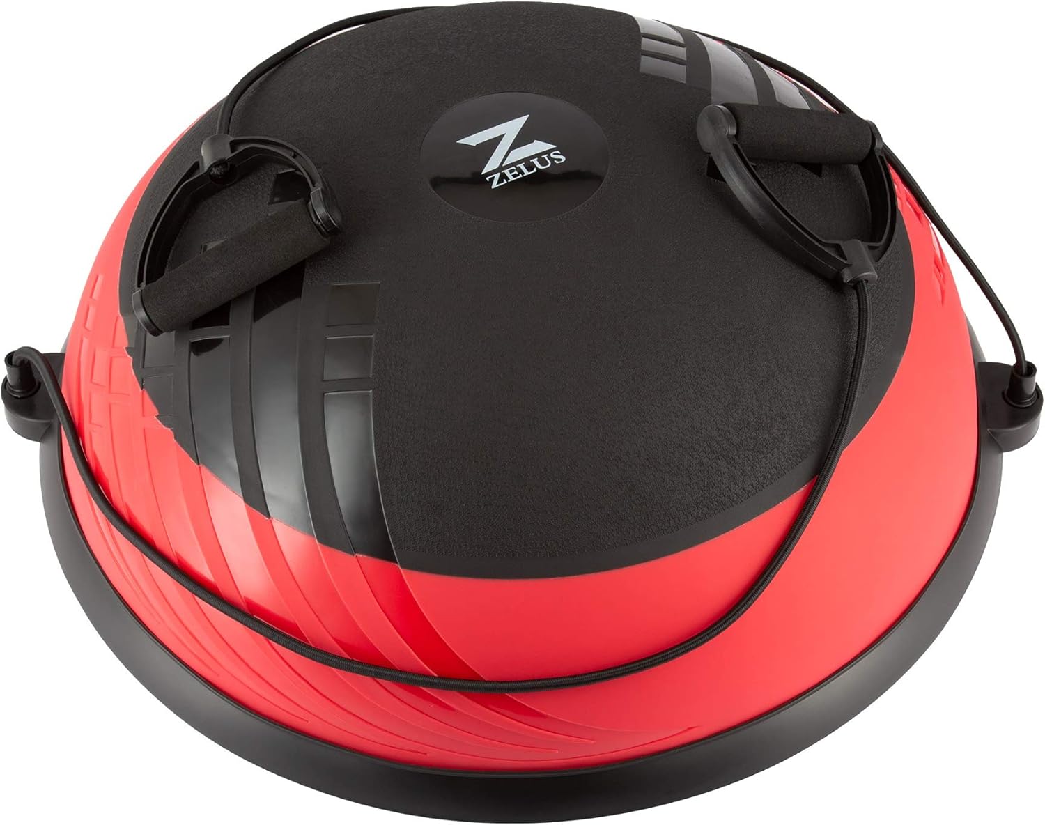 ZELUS Balance Ball Trainer Half Yoga Exercise Ball with Resistance Bands and Foot Pump for Yoga Fitness Home Gym Workout Pack of 2