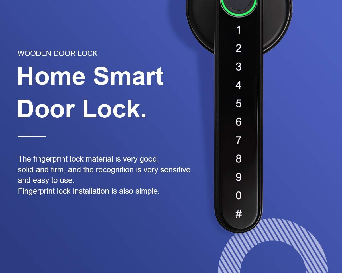 Livolo App Control Home Smart Door Handle Lock with Fingerprint,Wi-Fi Digital Password Smart Door Lock with LED Backlight,VL-SHL013