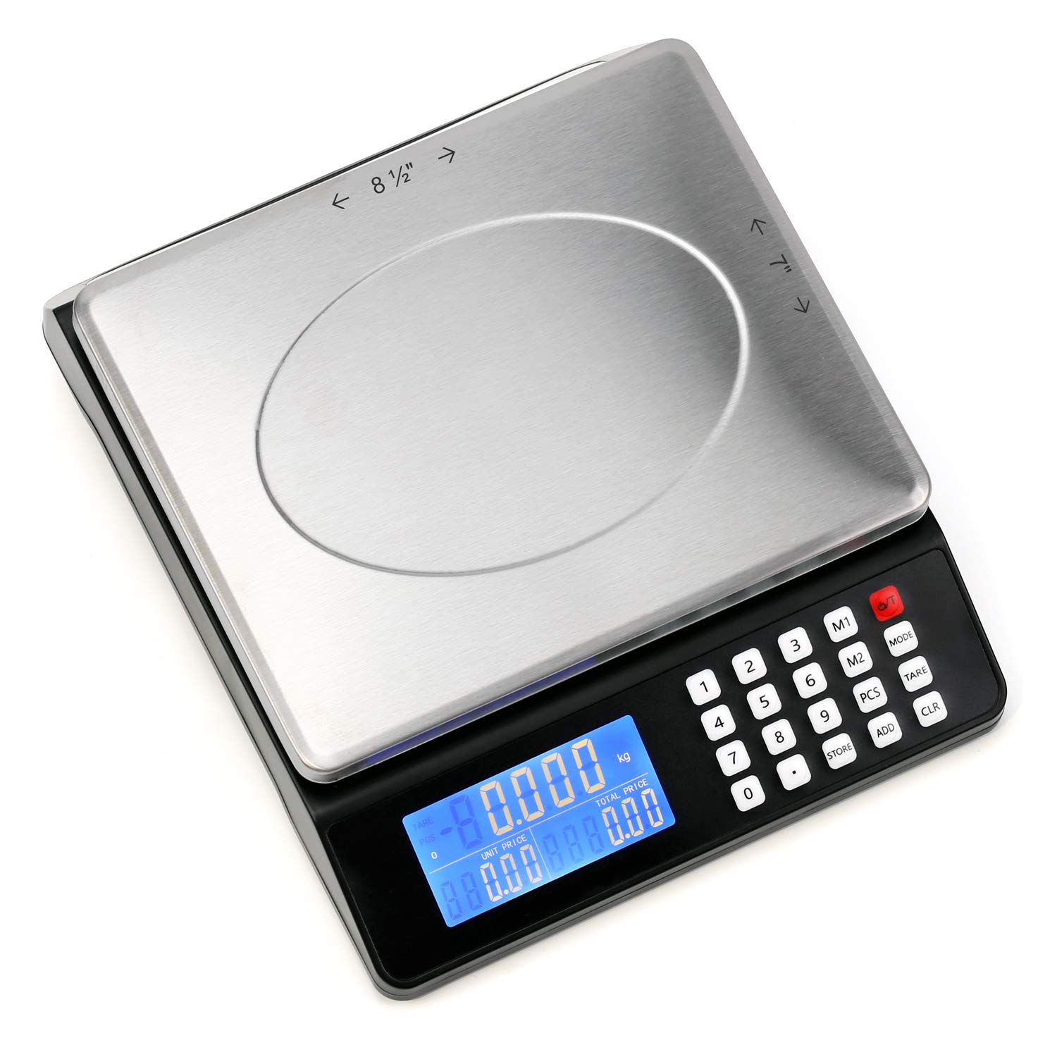 66 lb (30 kg) Digital Postal Scale, Piece Counting, Price Calculation, Dual Backlit LCD, Wide Stainless Steel Pan, Capacity: Max 30 kg (66 lb), Min 0.005 kg (0.02 lb), Division 0.001 kg / 0.01 lb Pack of 2