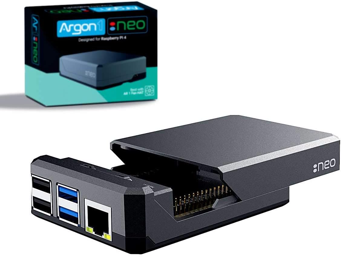 Argon NEO Case with Type-C Power Supply | Supports Cooling Fan, Camera, and LCD Display | GPIO and PoE Pins are Accessible Pack of 2