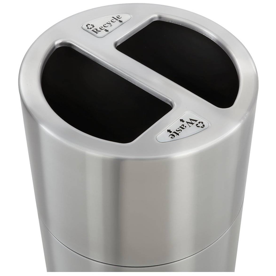 Safco Dual Recycling Receptacle, 30 gal, Stainless Steel