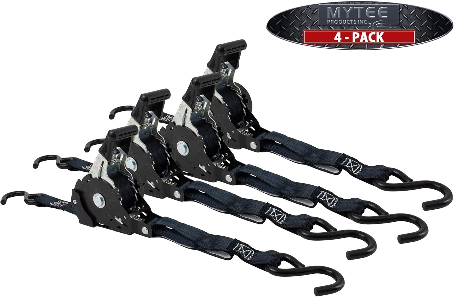 Mytee Products 4 Auto Retract NO-RATCHETING Ratchet Straps | 1