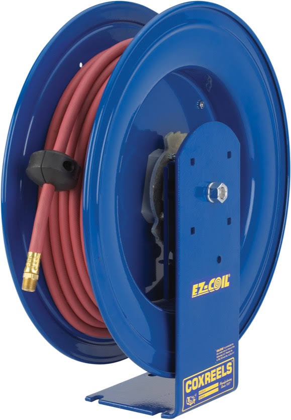 Coxreels EZ-E-LP-450 Safety Series Spring Rewind Hose Reel for Air/Water: 1/2x22 I.D., 50& Hose Capacity, 300 PSI