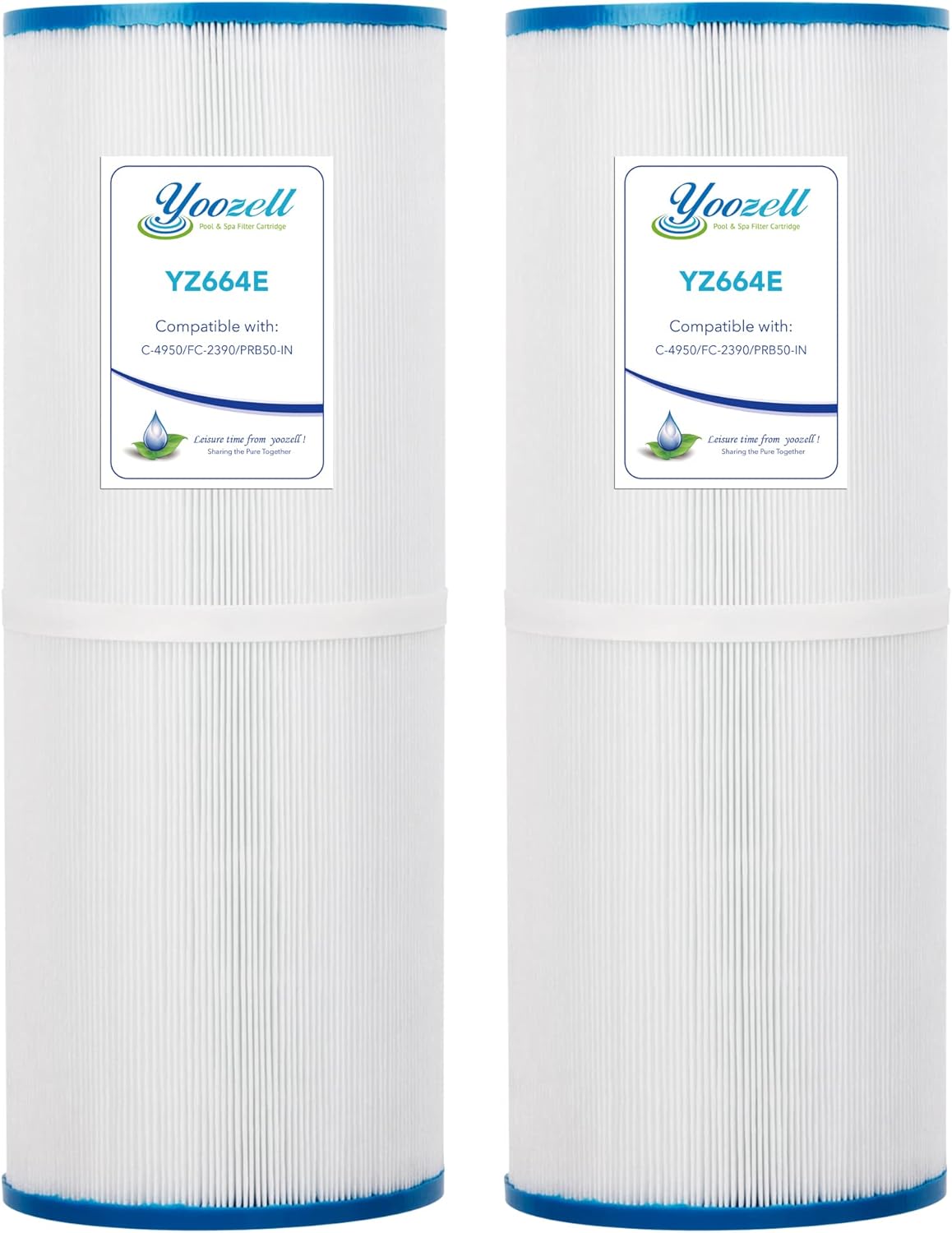 Yoozell PRB50-In Spa Filter Cartridge Compatible with Unicel C-4950 50Sq.ft Guardian 413-212-02 Filbur Fc-2390 03Fil1600 17-2380 Darlly 40506 2 Pack