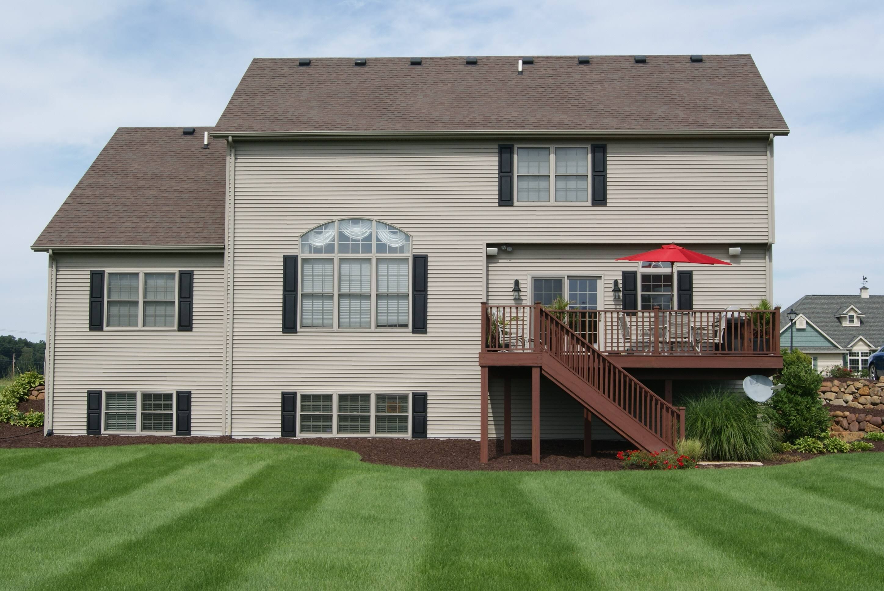 Alpha 2-Pack 14.5-in W x 38.5-in H Granite Raised Panel Vinyl Exterior Shutters in Gray | SLR39GNT