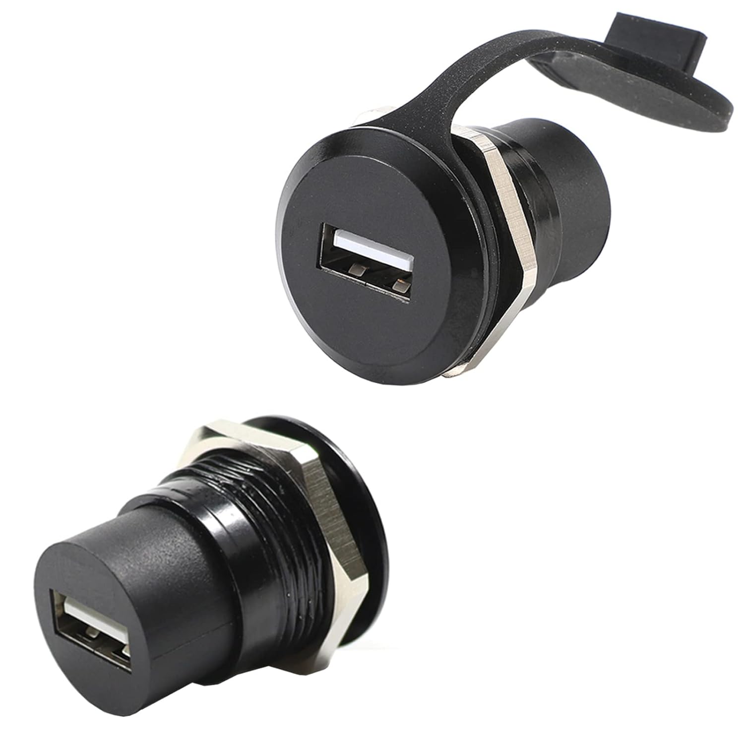 PENGLIN 10Pack USB 2.0 Panel Mount Coupler, USB Pass Through Connector, Female to Female Bulkhead Extension Adapter with Water/Dustcap