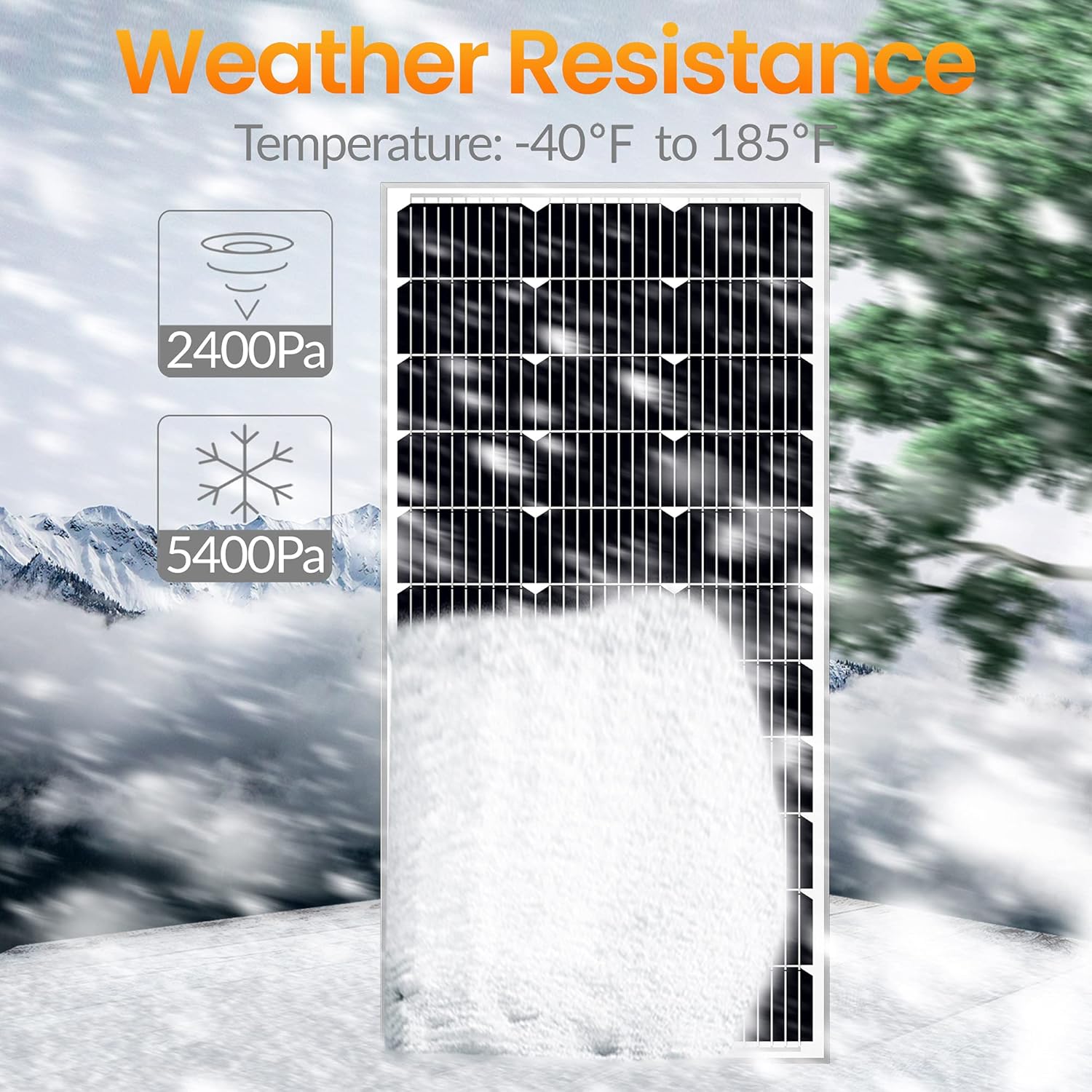 SOLPERK 200W Solar Panels 12V, Monocrystalline Solar Panel Kit with High Efficiency Module PV Power for Battery Charging, Off Grid Solar Panels for RV, Boat, Camper, Roof, Cabin, Shed, Home 2 Packs