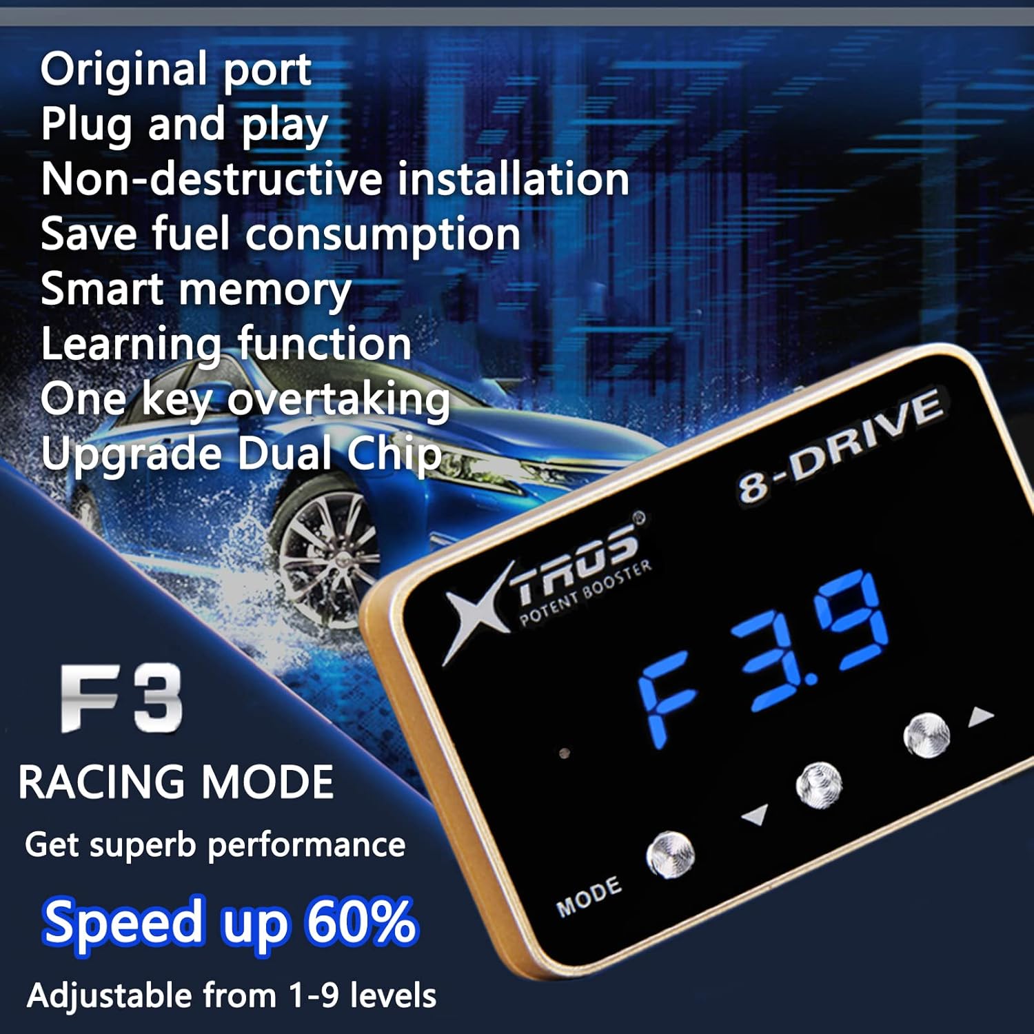 Throttle Response Controller WAK-520 for Chevrolet Camaro Tracker Spark Cadillac ATS CTS CT6 XT5 Electronic Throttle Accelerator Upgrade Chip Potent Booster Pack of 2