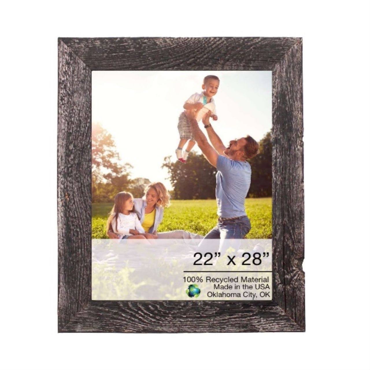 22x22 x 28x22 Rustic Farmhouse Rustic Black Wood Frame (386543)