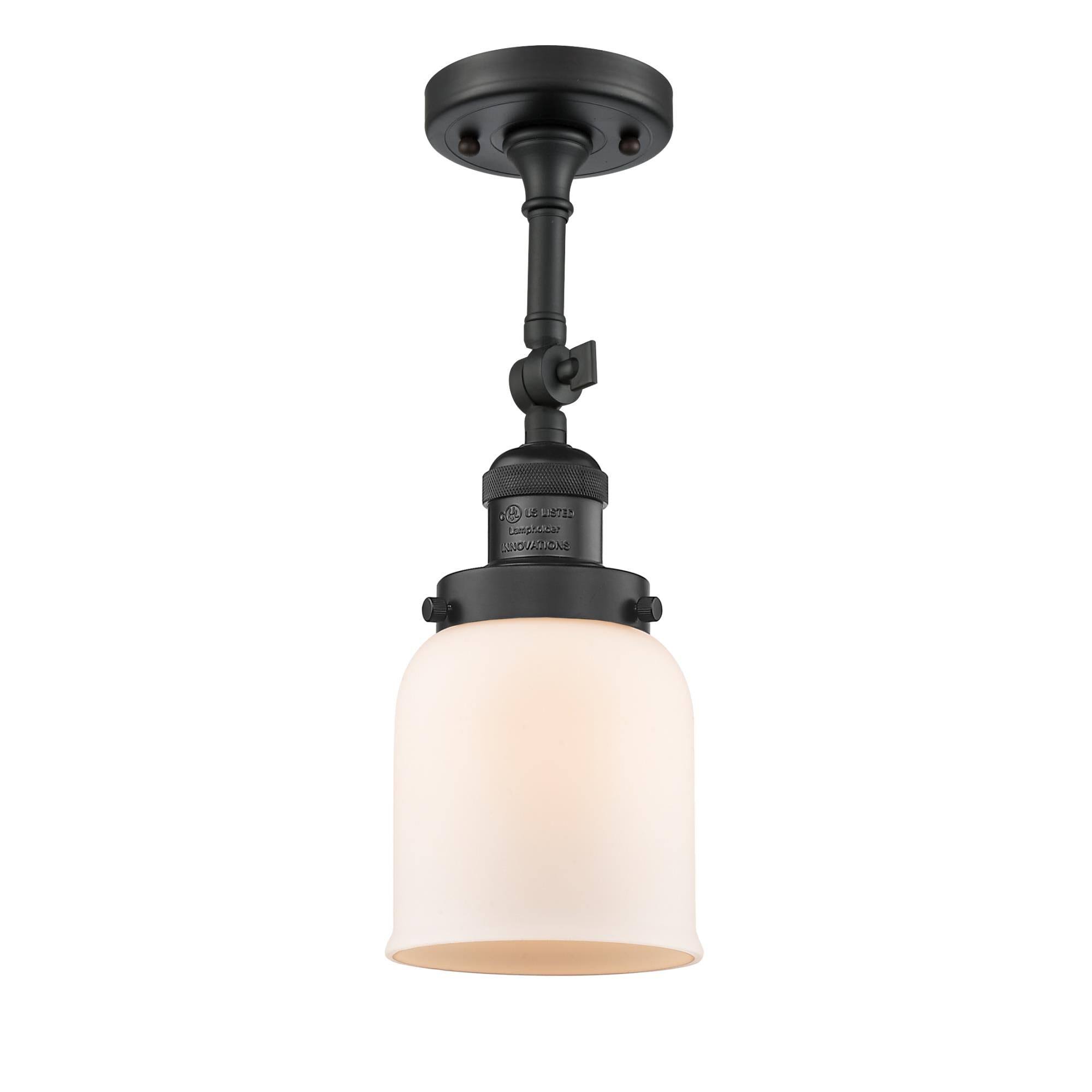 Innovations Lighting Small Bell 1 Light Semi Flush Mount 201F BK G51 (Black)