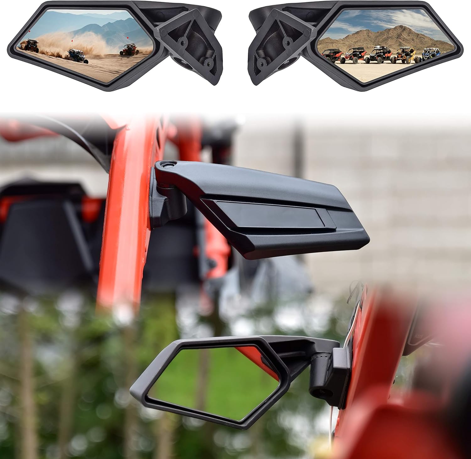 UTV Adjustable Folding Side Mirrors, SAUTVS Rear View Racing Mirrors for Can-Am Maverick X3 2017-2021 Accessories (2PCS, 715002898)