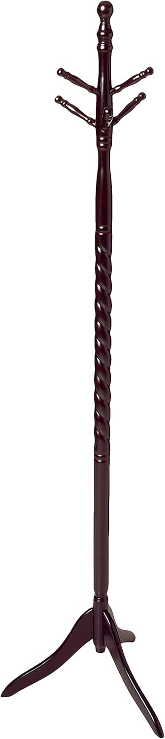 Frenchi Furniture Coaster Traditional Merlot Twisted Post Coat Rack, one size, Dark Cherry Pack of 2