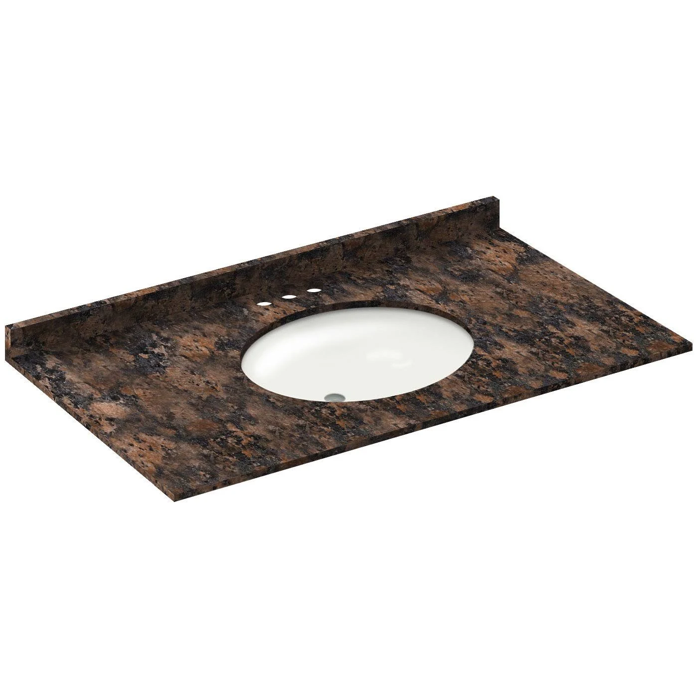 LessCare Horizon Baltic Brown 43W 22D 4 in. Spread Single Vanity Top with Backsplash LGB43224