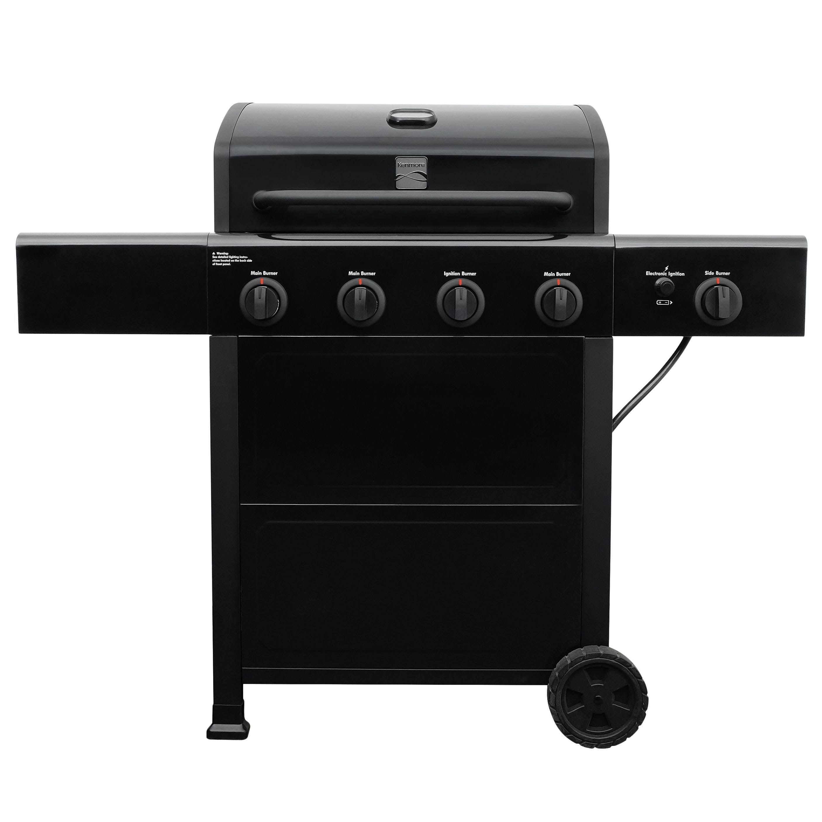 Kenmore 4-Burner Side Burner Open Cart Propane GAS Grill in Black