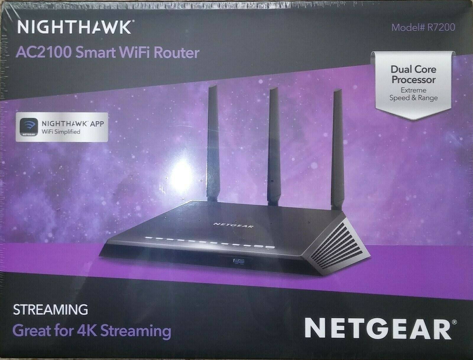 Netgear Nighthawk R7200 Wireless Router - 2.1 Gbps - 2.4 GHz / 5 GHz - Gigabit Ethernet - 802.11b/a/g/n/ac ac2100