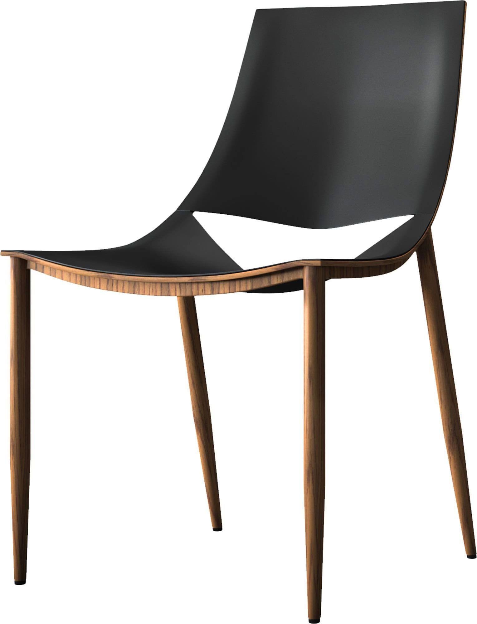Modloft Sloane Dining Chair - Black on Teak