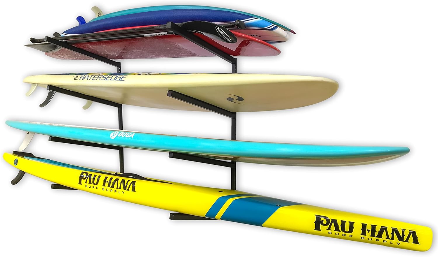 StoreYourBoard 4 Standup Paddleboard Wall Storage Rack, Adjustable Levels, SUP and Paddle Holder