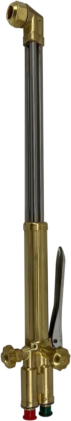 Arc Union Heavy Duty Metallic Fahrenheit 21 Inch Oxygen-Acetylene Cutting Torch - Straight 90 Degree Angle Head Victor ST900FC Compatible Tips 1-101 with Built-in Flashback Arrestors and Check Valve