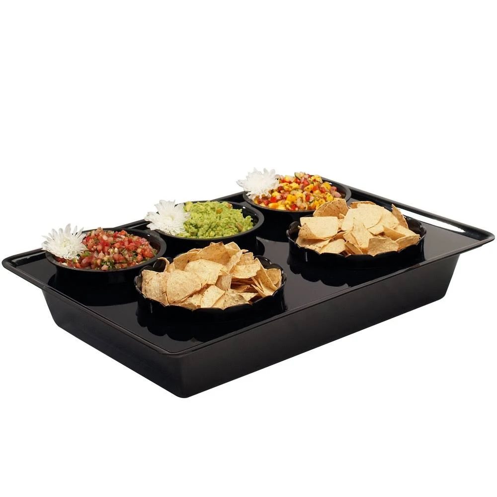 Cal Mil 728-13 5 Bowl Mini Salad Bar - Black
