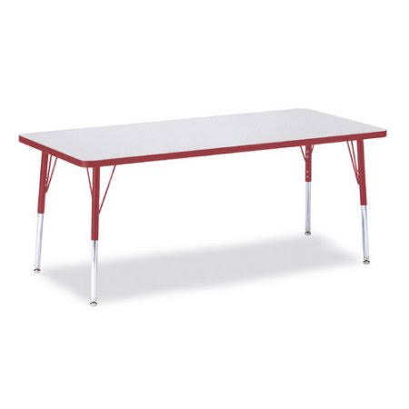 Jonti-Craft Rainbow Accents Rectangular Activity Table, Red