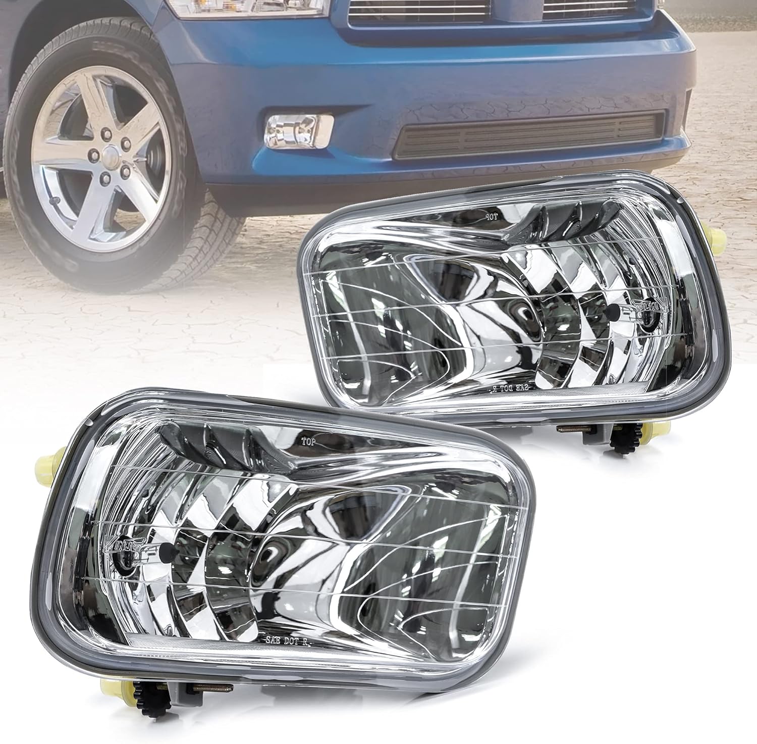 VLAND Fog Lights Compatible with Dodge RAM 1500 2009-2012 2500/3500 2010-2016 with H10 12V 42W BulbS Pack of 2