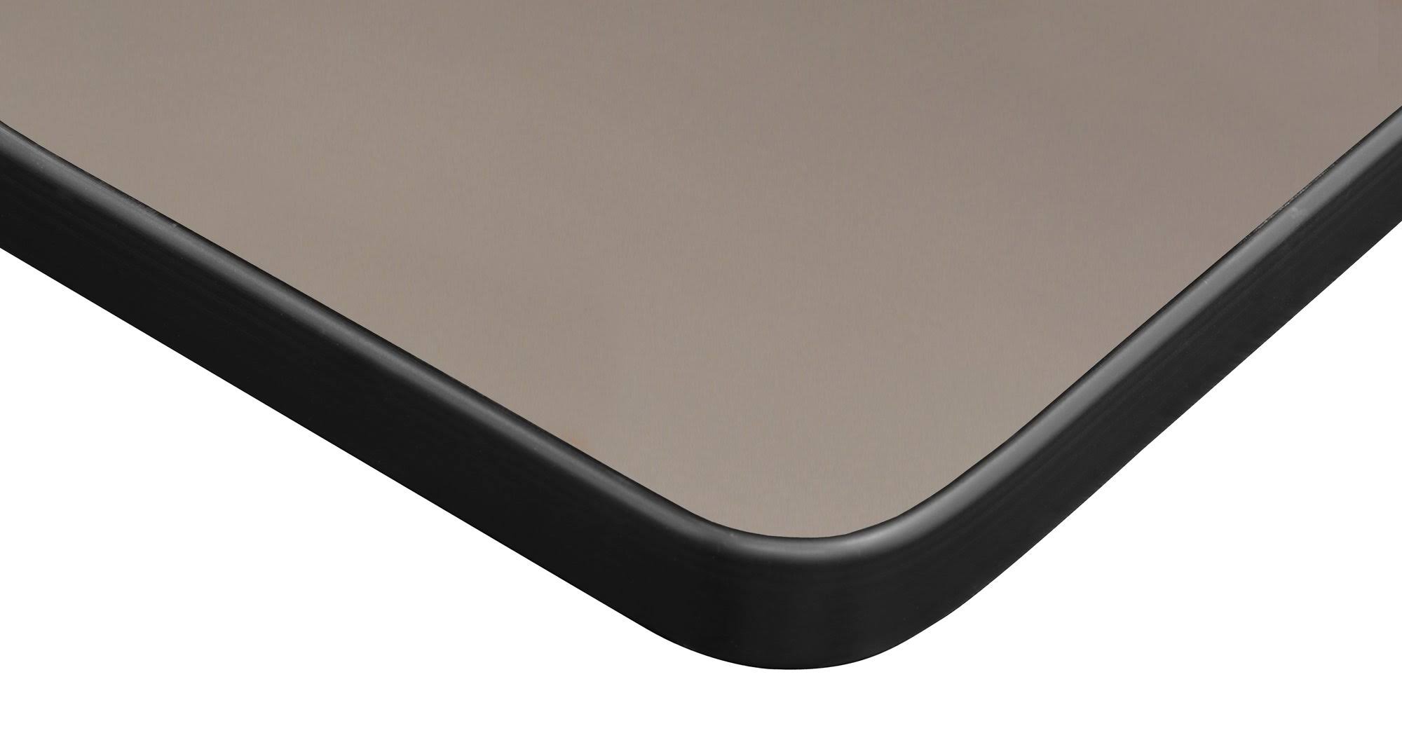 Regency Kee 60x22 x 24x22 Height Adjustable Mobile Classroom Table - Grey u0026 2 Andy 12-in Stack Chairs- Navy Blue