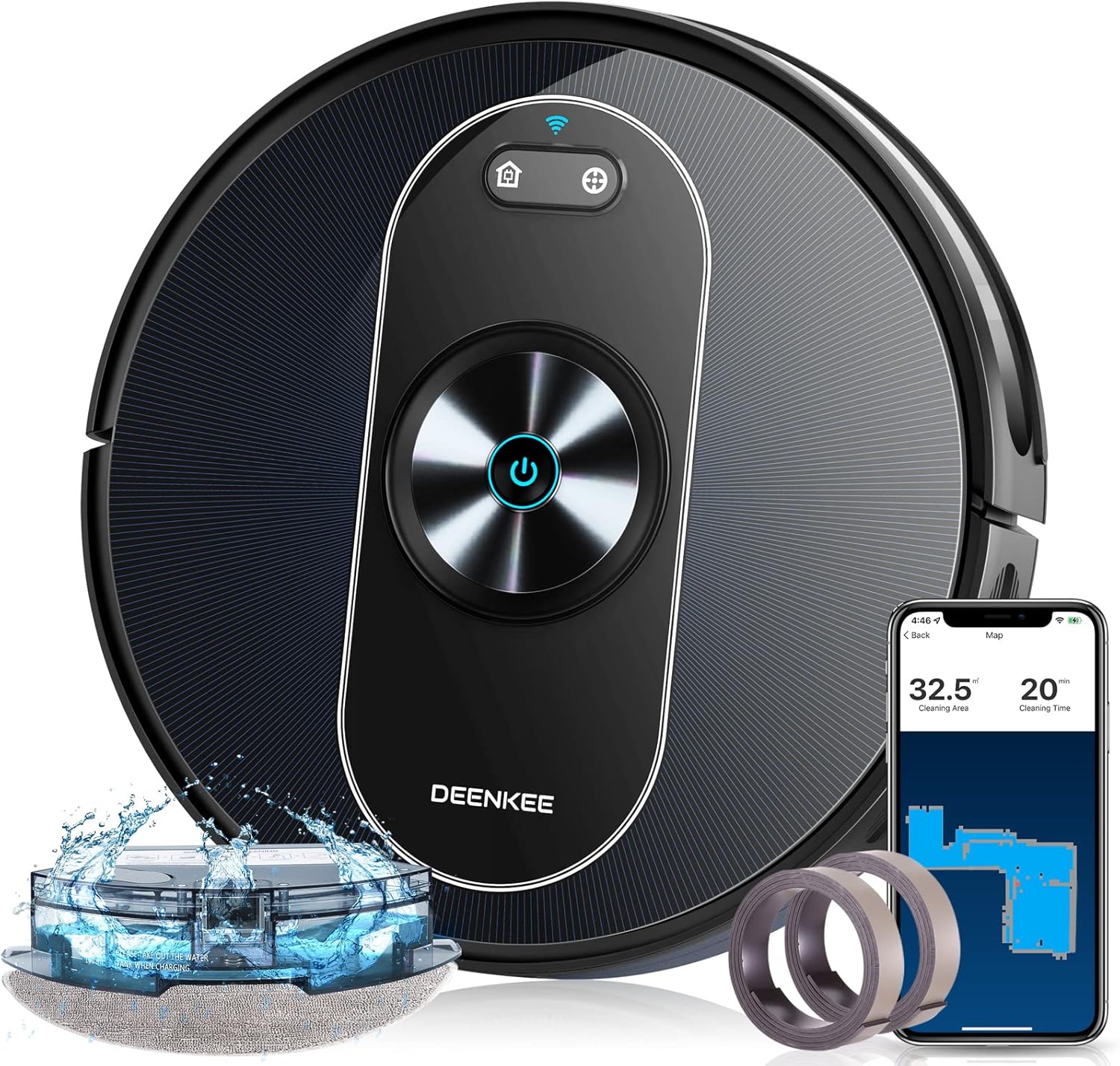Robot Vacuum, Deenkee Robot Vacuum Cleaner with Smart Effective & Dynamic Navigation 3.0, 3000Pa Suction Robotic Vacuum, 180 Mins Runtime Ultra-Quiet Robot Vacuum and Mop for Pet Hair Carpet Floor