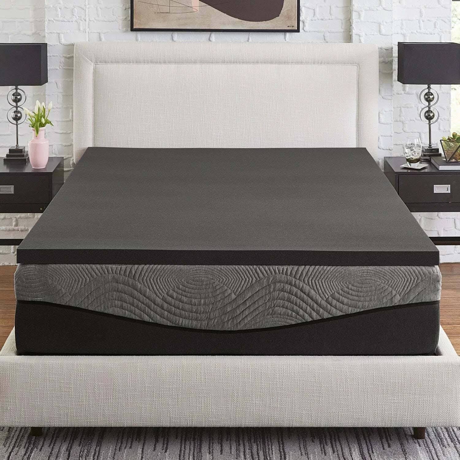 Slumber Solutions Active 2-Inch Charcoal Memory Foam Topper - Twin