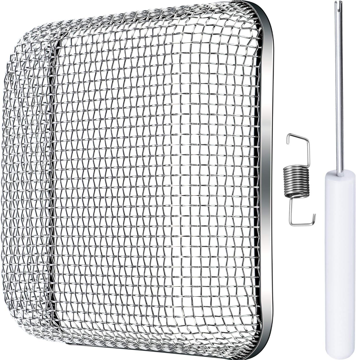 Tatuo Flying Insect Screen RV Furnace Vent Cover Water Heater Vent Cover Stainless Steel Mesh with Installation Tool (4.5 x 4.5 Inch)