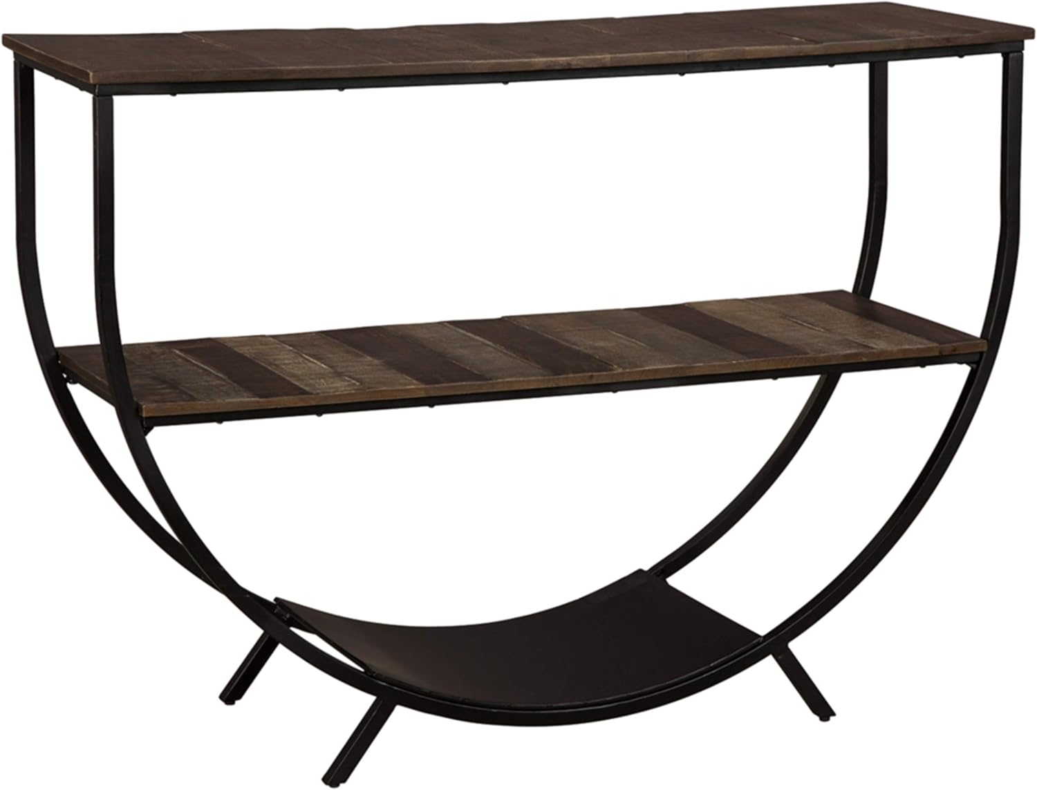 Signature Design by Ashley Lamoney Rustic Console Sofa Table, Brown & Industrial Black